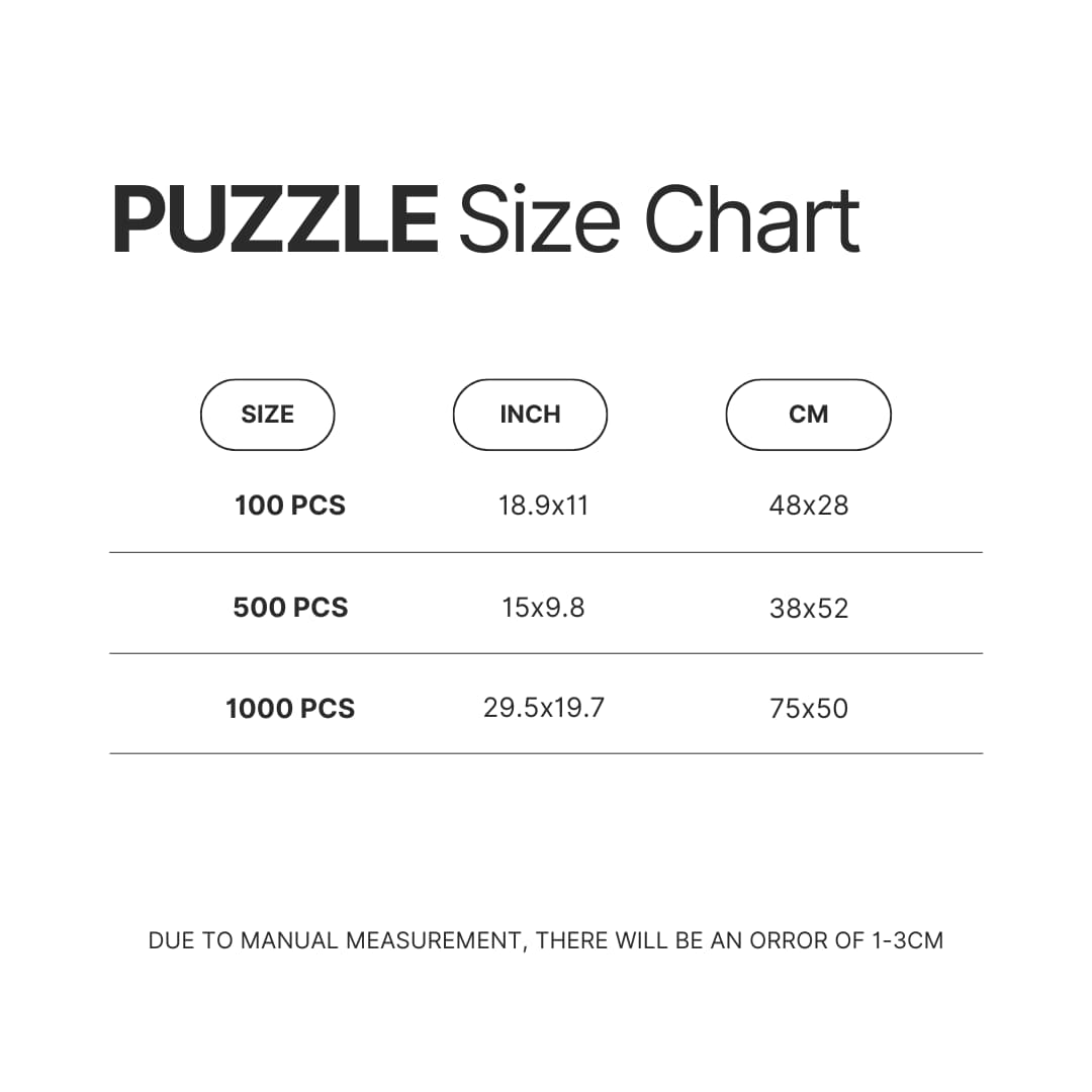 Puzzle Size Chart - Lewis Hamilton Store